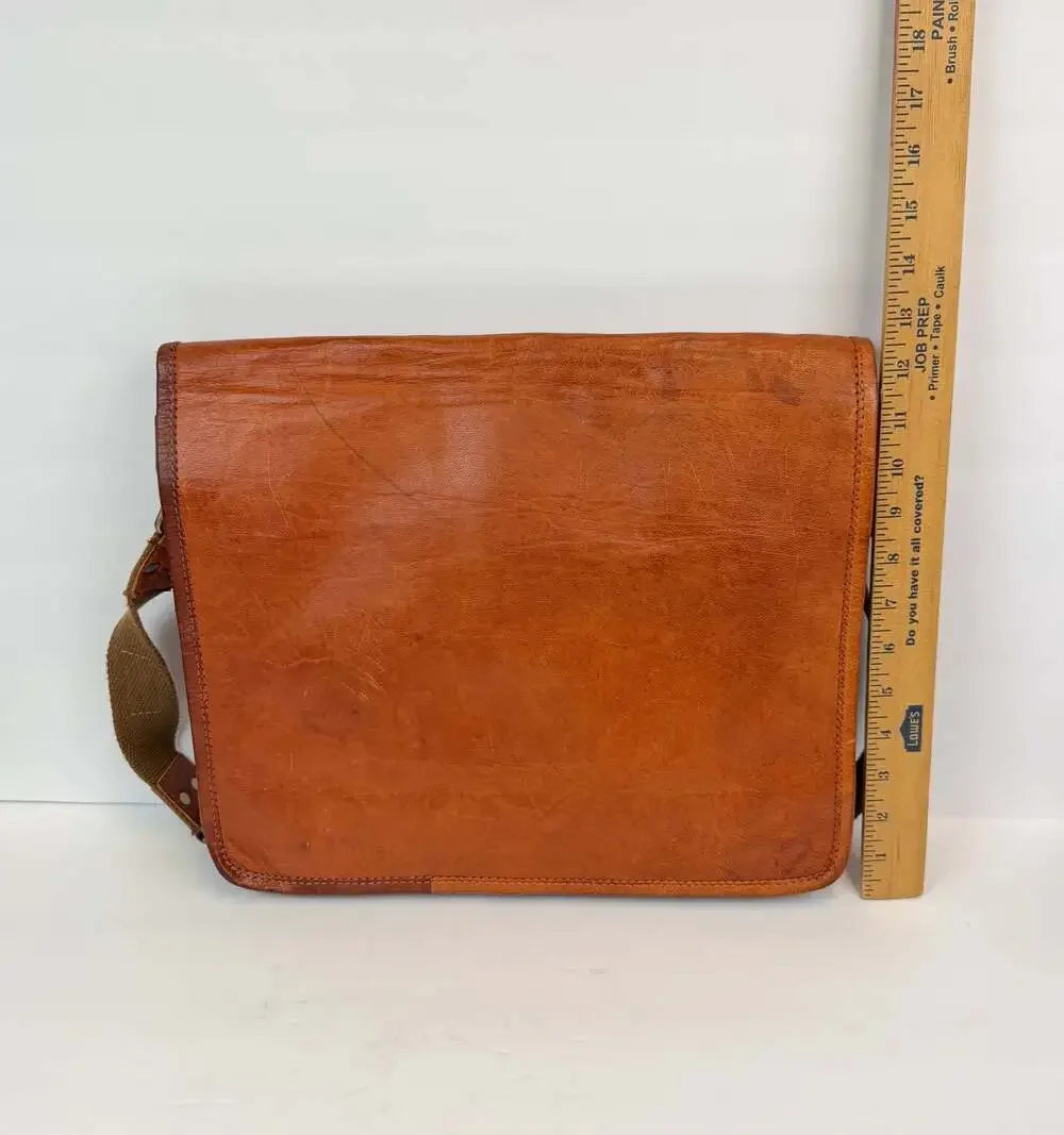 Berliner Bags Vintage Style Leather Messenger Bag Adjustable Shoulder Strap